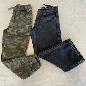 Levi’s Boy’s Size 6 Bundle of 2 Pair - Green Camo Jogger and Black 505 Regular